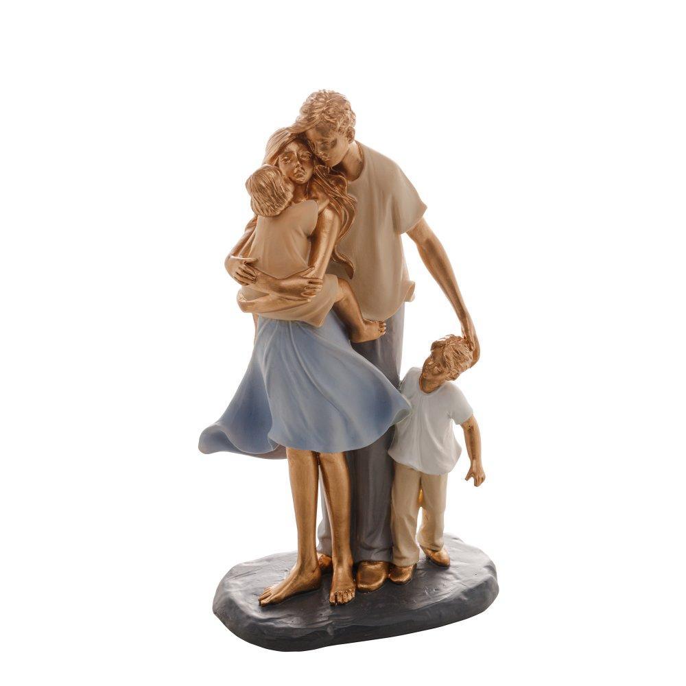 Figura Família Wolff de Resina Colorido 15cm x 9cm x 28cm