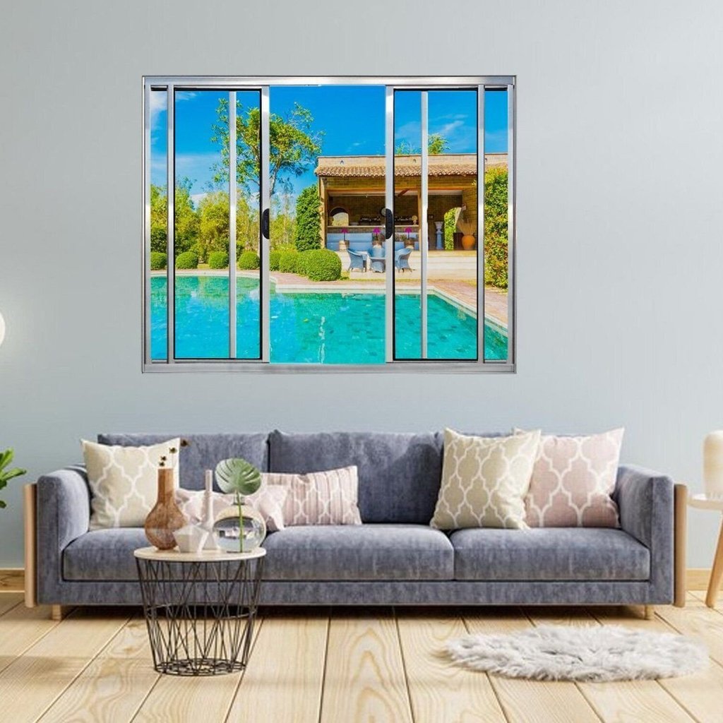 Janela Vitrô de Alumínio 4 Folhas 120 X 150cm Modular Brilhante 120cm x 150cm