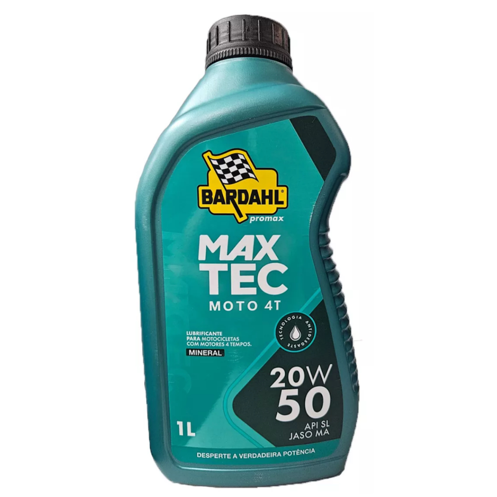 ÓLEO LUBRIFICANTE MINERAL BARDAHL MAX TEC MOTO 4T 20W50