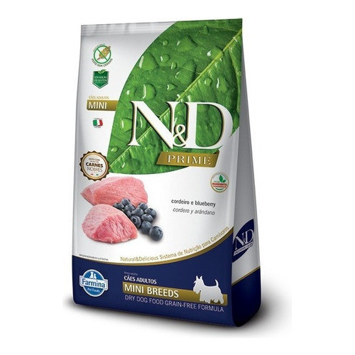 N&D Prime Cães Adulto Mini Cordeiro Blueberry 10kg