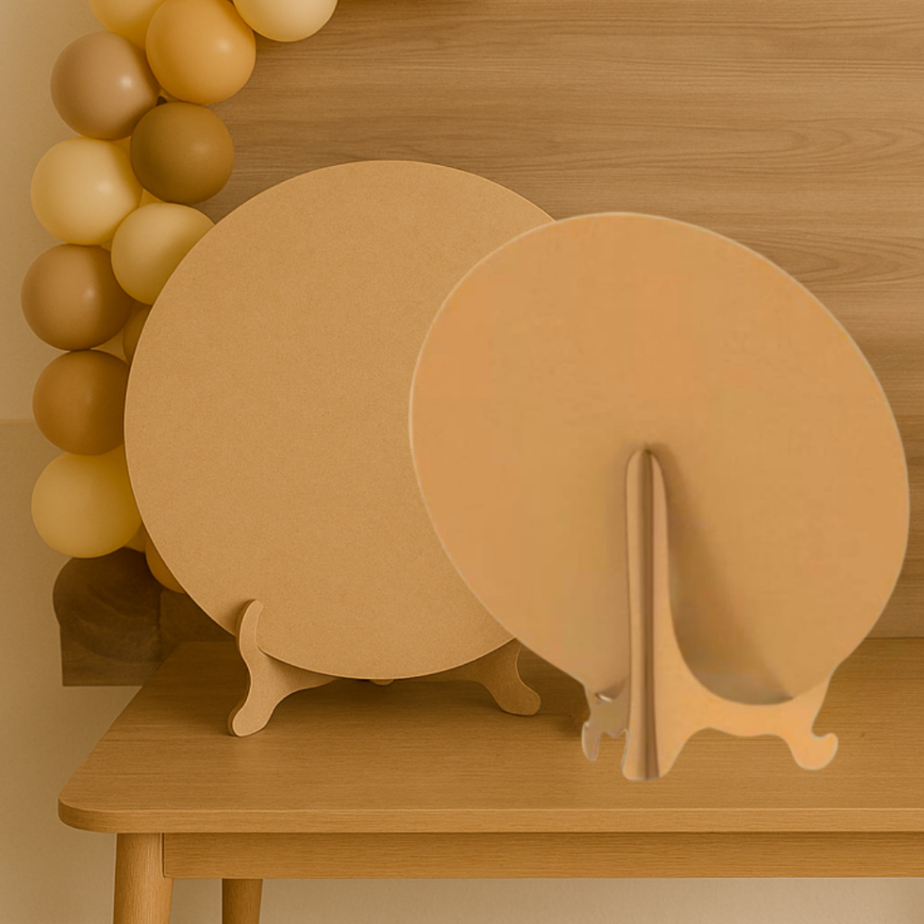 Painel Redondo 50cm em MDF com Suporte – Festa, Mesa, Eventos