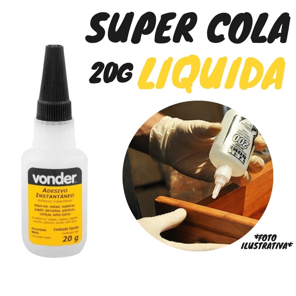Adesivo Instantâneo Super Cola Líquida 20g (Tipo TekBond 793) - Vonder