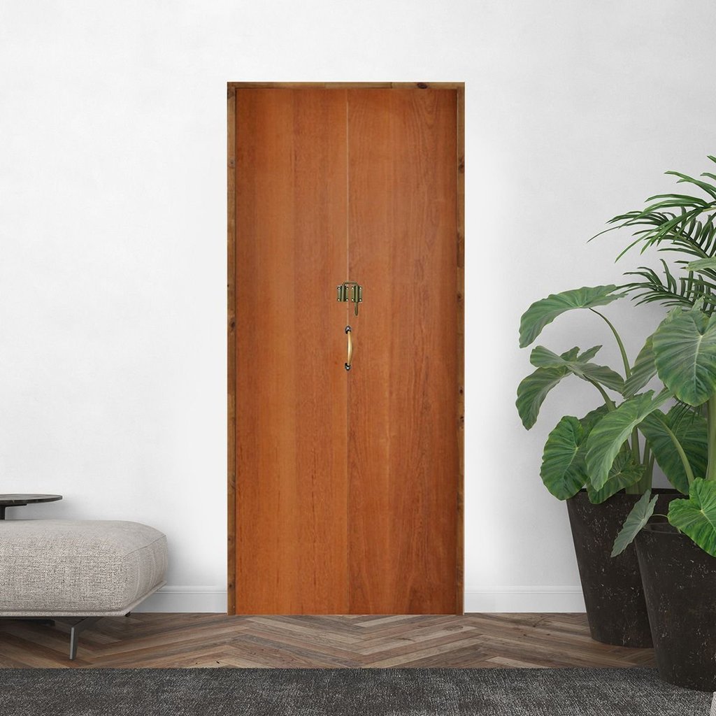 Porta Camarão Padrão Imbuia com Fecho Batente Ecológico 11 CM 82 x 2.10 Rodam Abertura Direita