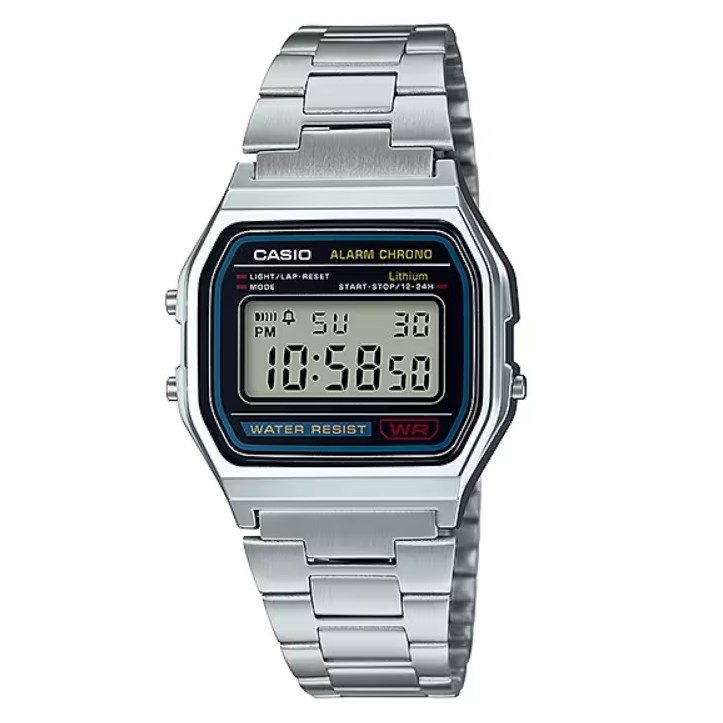 Relógio de Pulso Unissex Original Casio Vintage Digital A158WA-1DF