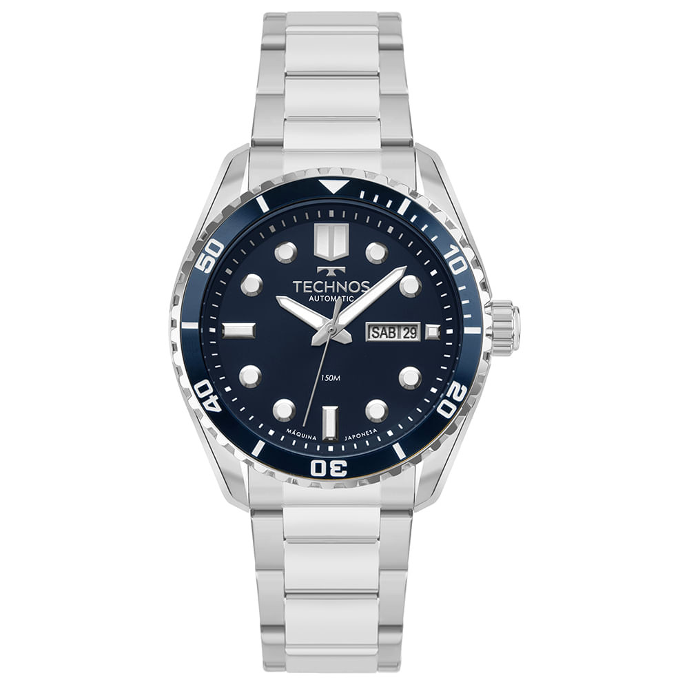 Relógio Technos Masculino Automático Prata - 8205OX/1A