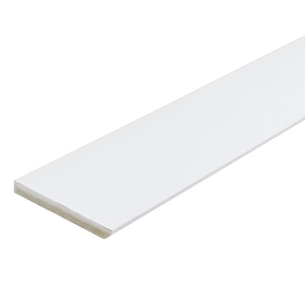 Kit com 10 Barras Rodapé de Mdf 15cm X 15mm X 2.20m Revestido Liso Casablanca 22m