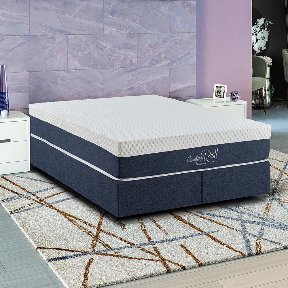 Base Sommier Cama Box Queen Kappesberg Linho Jeans 158x198