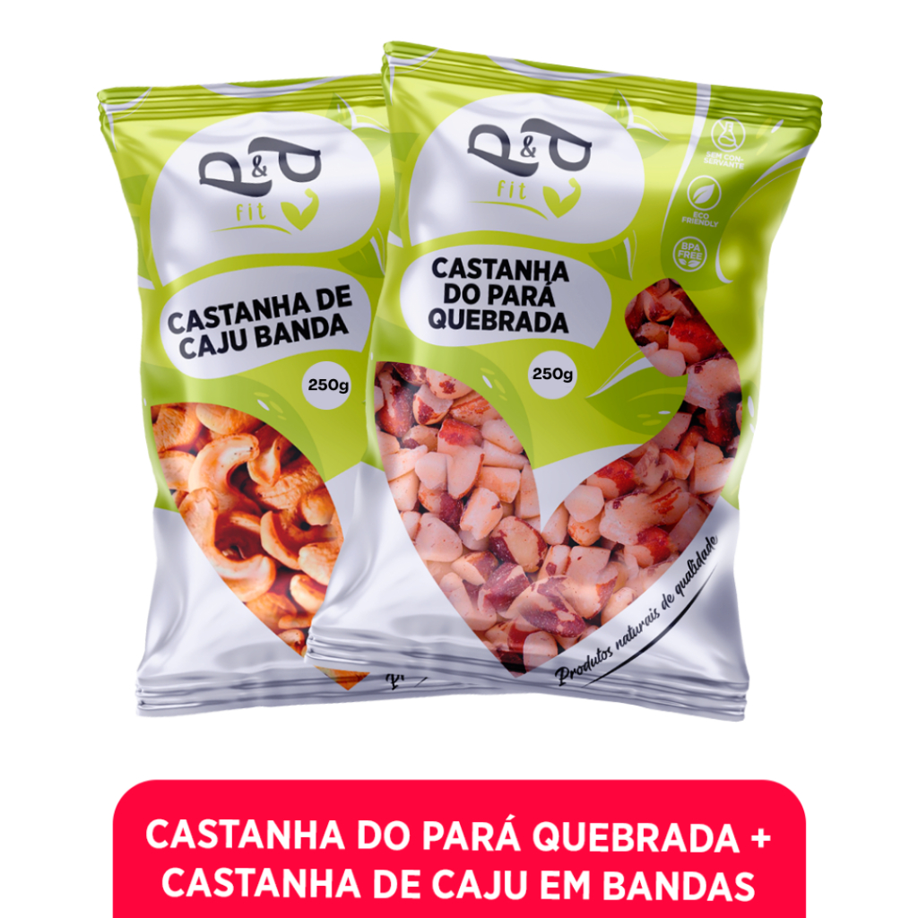 Castanha do Pará + Castanha de Caju Torrada Quebrada/Pedaço  - P&P