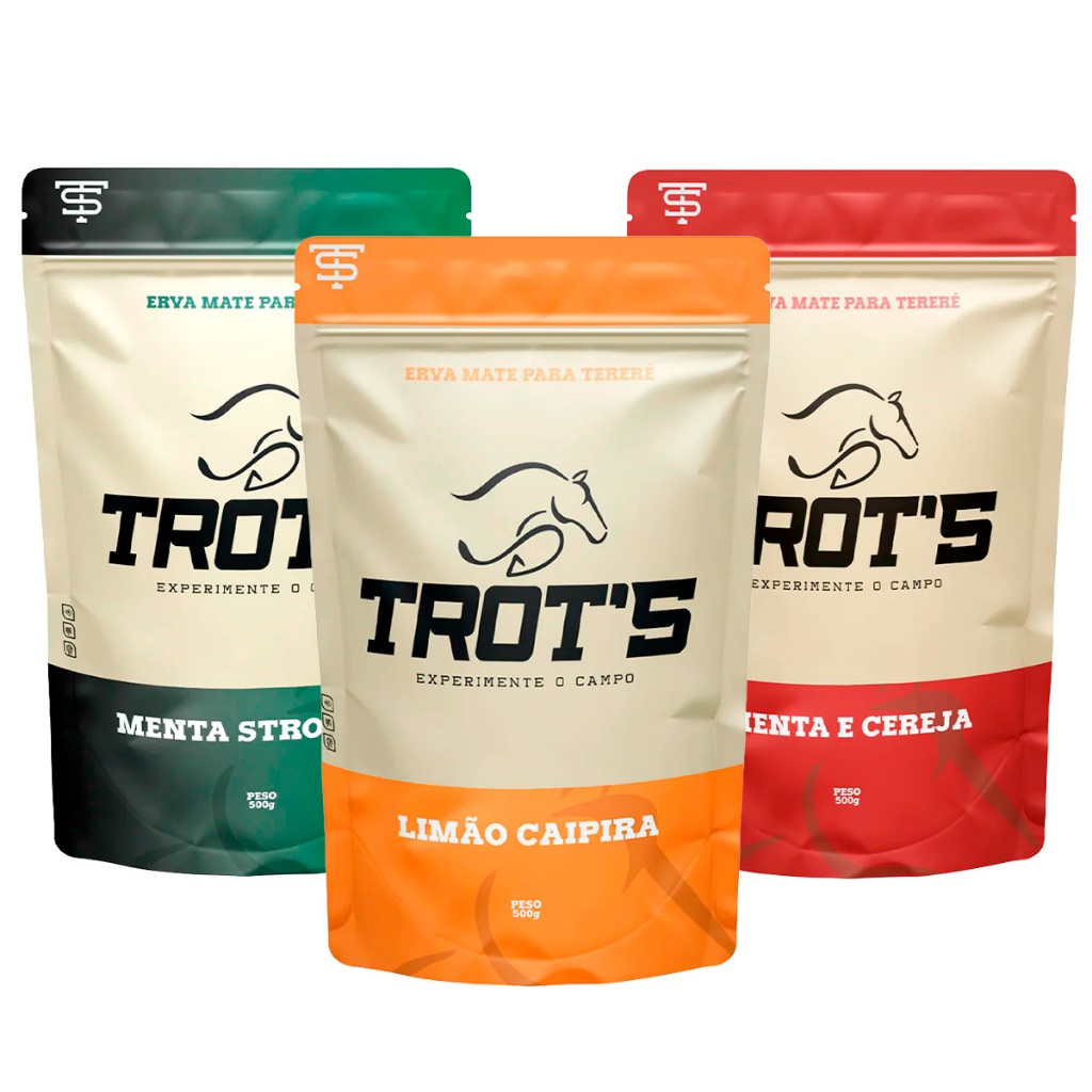 Kit com 3 Ervas Mate TROTS 500ML - ESCOLHA SABORES