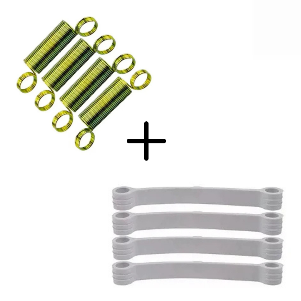 Kit Tirante Branco + Mola Para Maquinas De Lavar Roupas