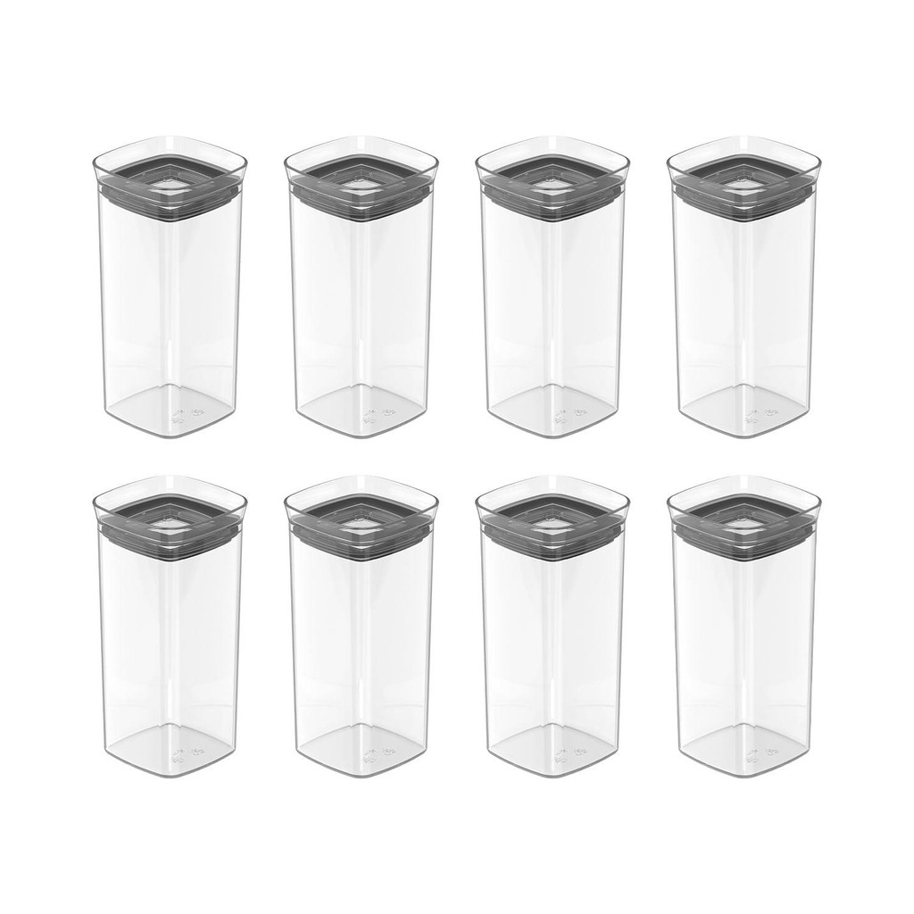 Kit de potes herméticos Ou 8 peças 340ml - Linha Block - Natural