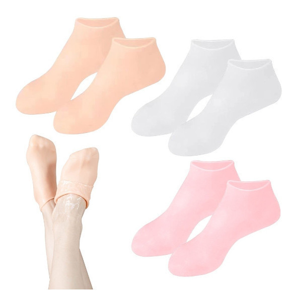 par Meias Silicone Cuidado Dos Pés Gel Hidratante AntiRachaduras Removedor De Pele Morta ZHENG-LED