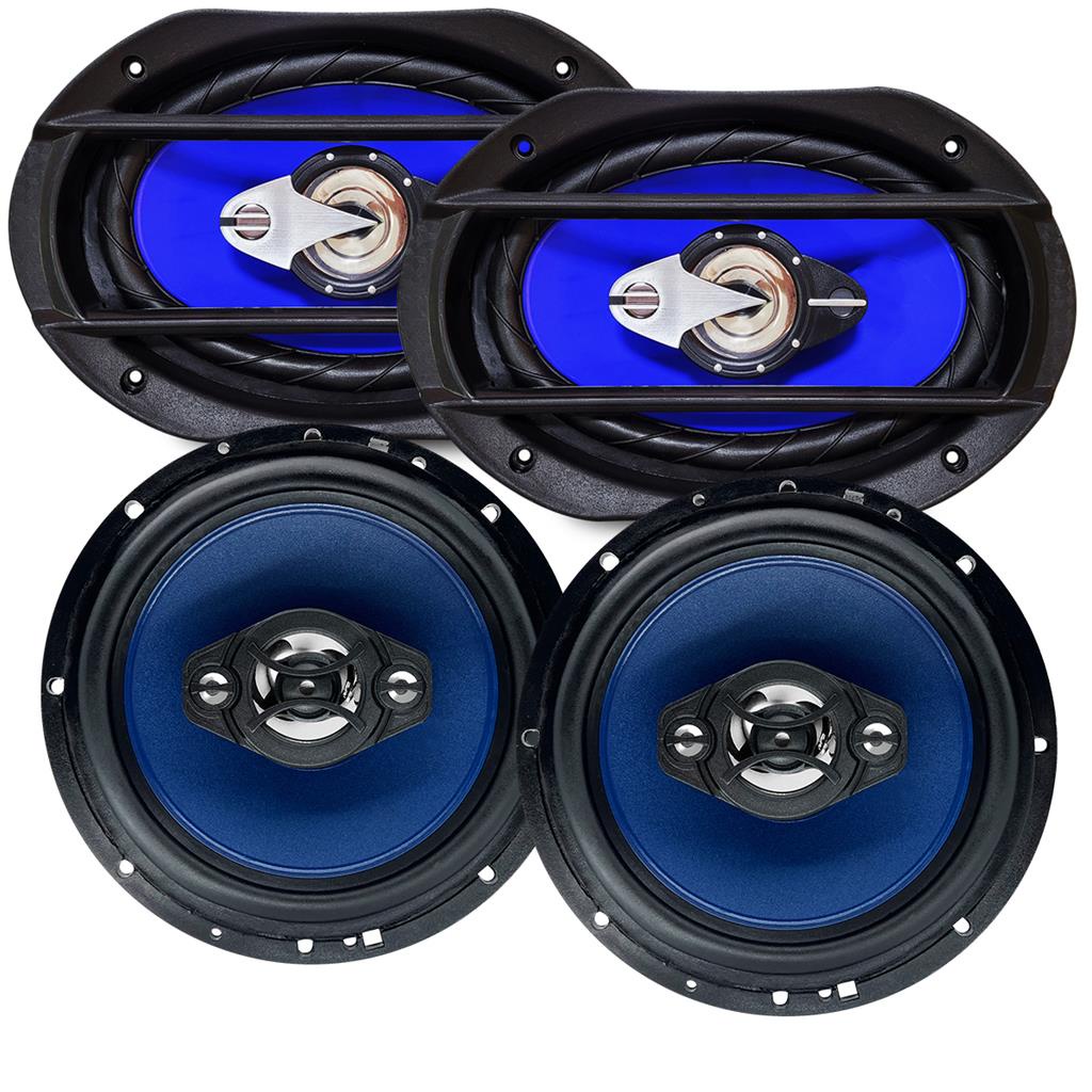 Kit Facil Falantes 6 + 6x9 Auto 110w Triaxial Quadriaxial Pratico Som Barato Carro 4 Ohms