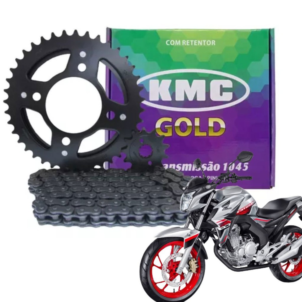 Kit Relação Transmissão Tração Honda Cb250f Twister C Retentor 2016 2017 2018 A 2022 Original Kmc