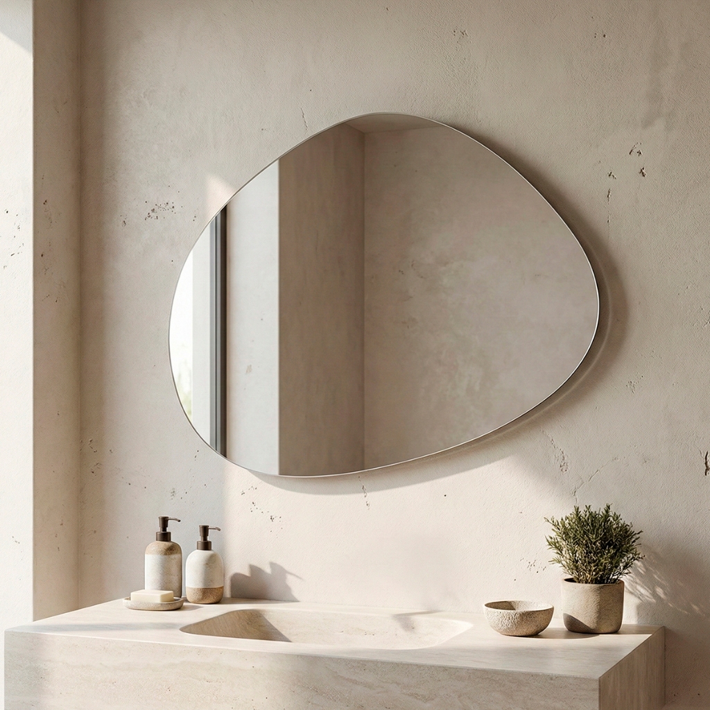 Espelho Decorativo Orgânico 80x60cm Para Sala Lavabo Escritório - Casa Domo