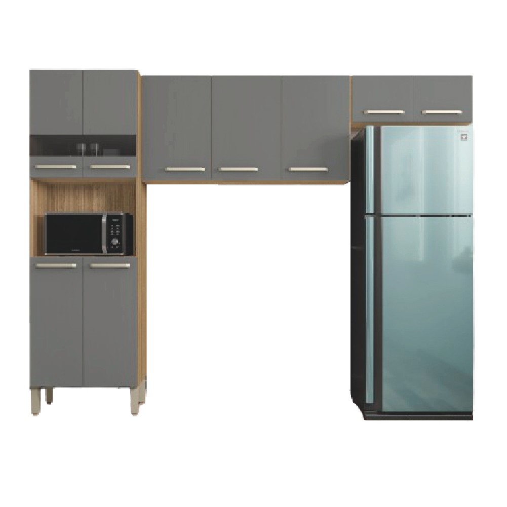 Armário de Cozinha Compacta 9 Portas 2,50m Versalhes Kits Paraná