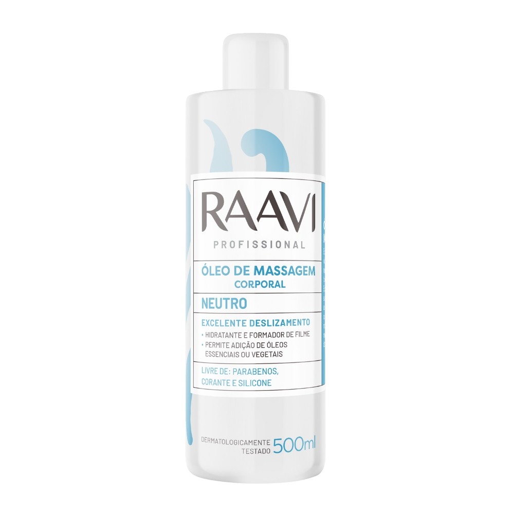 Óleo Massagem Corporal Neutro Hidratante Vegano Raavi 500ml