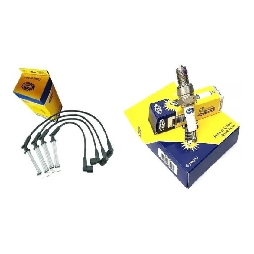 Kit Cabos E Jogo Velas Corsa Celta 1.0 8v Gasolina