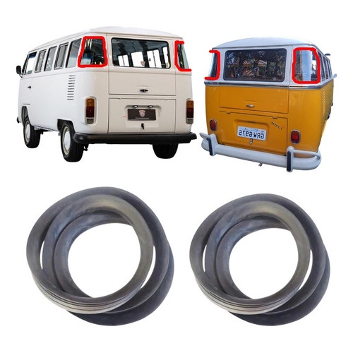 Kit Borracha Vidro Curvo Kombi Corujinha 1500 Premium