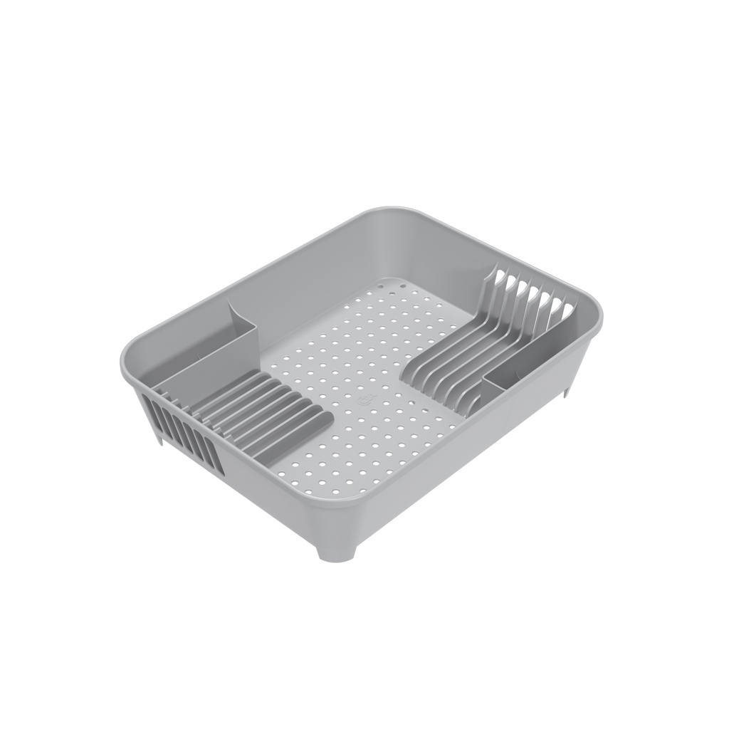 Escorredor De Louças 14 Pratos Coza Basic 45 cm x 35 cm x 18 cm Cinza Frio