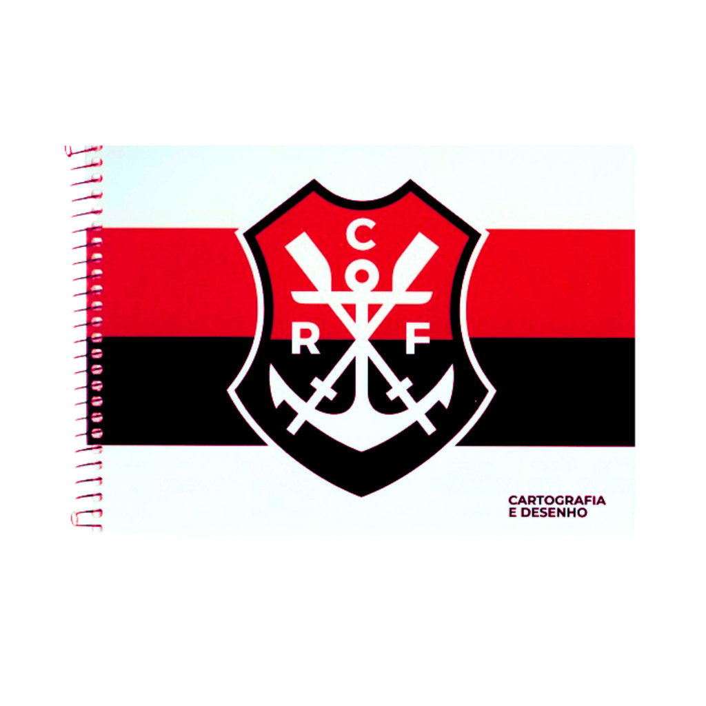 Caderno De Desenho Universitário Flamengo 80 Folhas- Capa:Remo Branco
