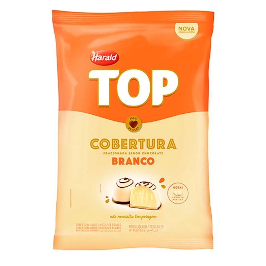 Cobertura em Gotas Choc Branco - Top - 1,01kg - Harald - 01 unidade - Rizzo