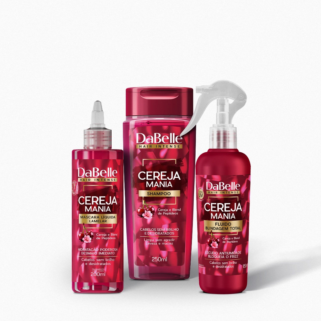 Kit Hidratação Antifrizz Cereja Mania - DaBelle Hair 3 Produtos