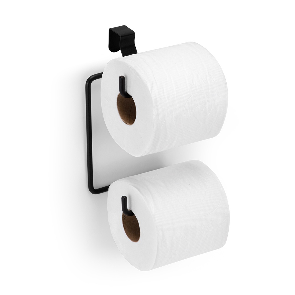 Suporte/Porta Papel Higiênico Duplo Para Caixa Acoplada/Black