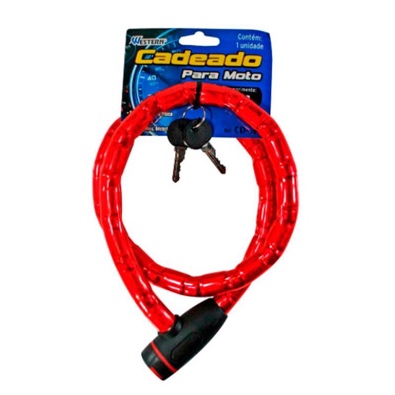 Trava De Segurança Para Cadeado 1 Metro 18mm Para Moto Estepe Profissional