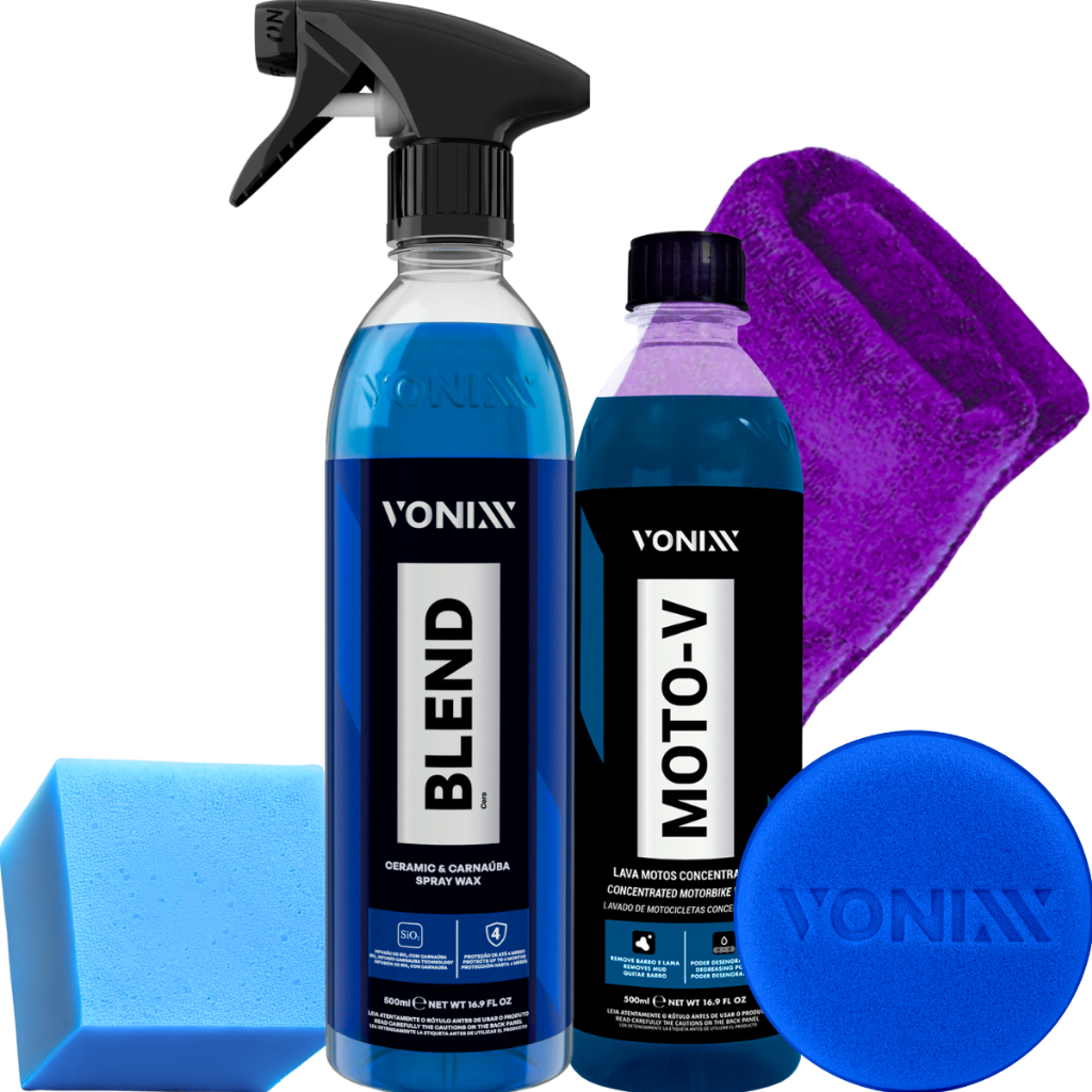 Cera Blend Spray Vitricadora com Silica + Moto-V Shampoo Desengraxante