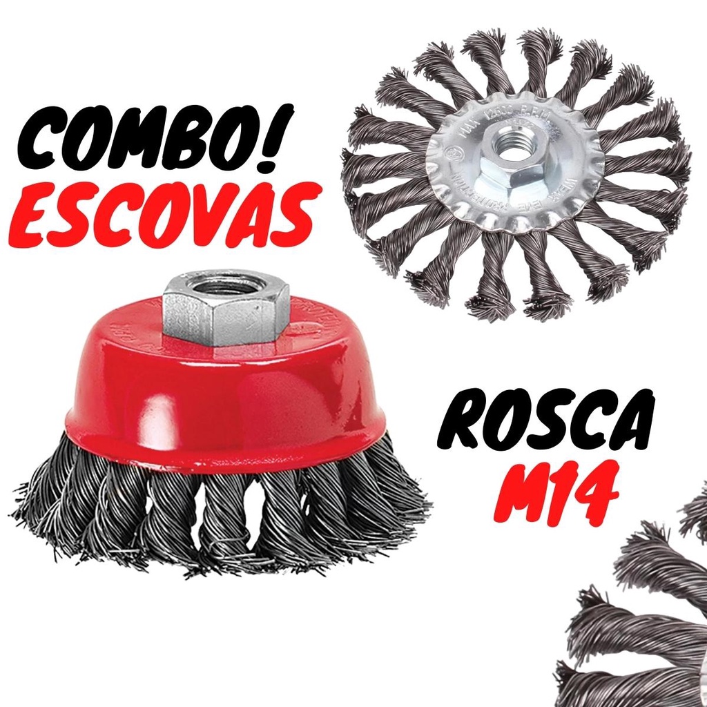 Escova de Aço Copo 3+ Escova Aberta Trançada 4