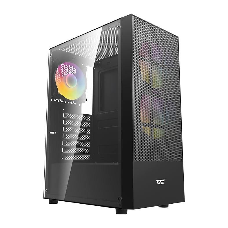 Gabinete Gamer Aigo Darkflash A290 Mesh, ARGB,Mid-Tower,Com 3 Fans,Preto, A290-MESH-BK-3F