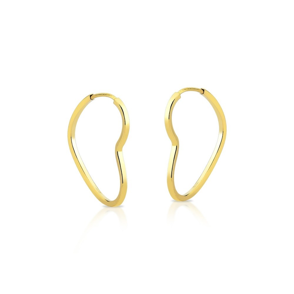 Argola ouro 18k coração 16mm 750