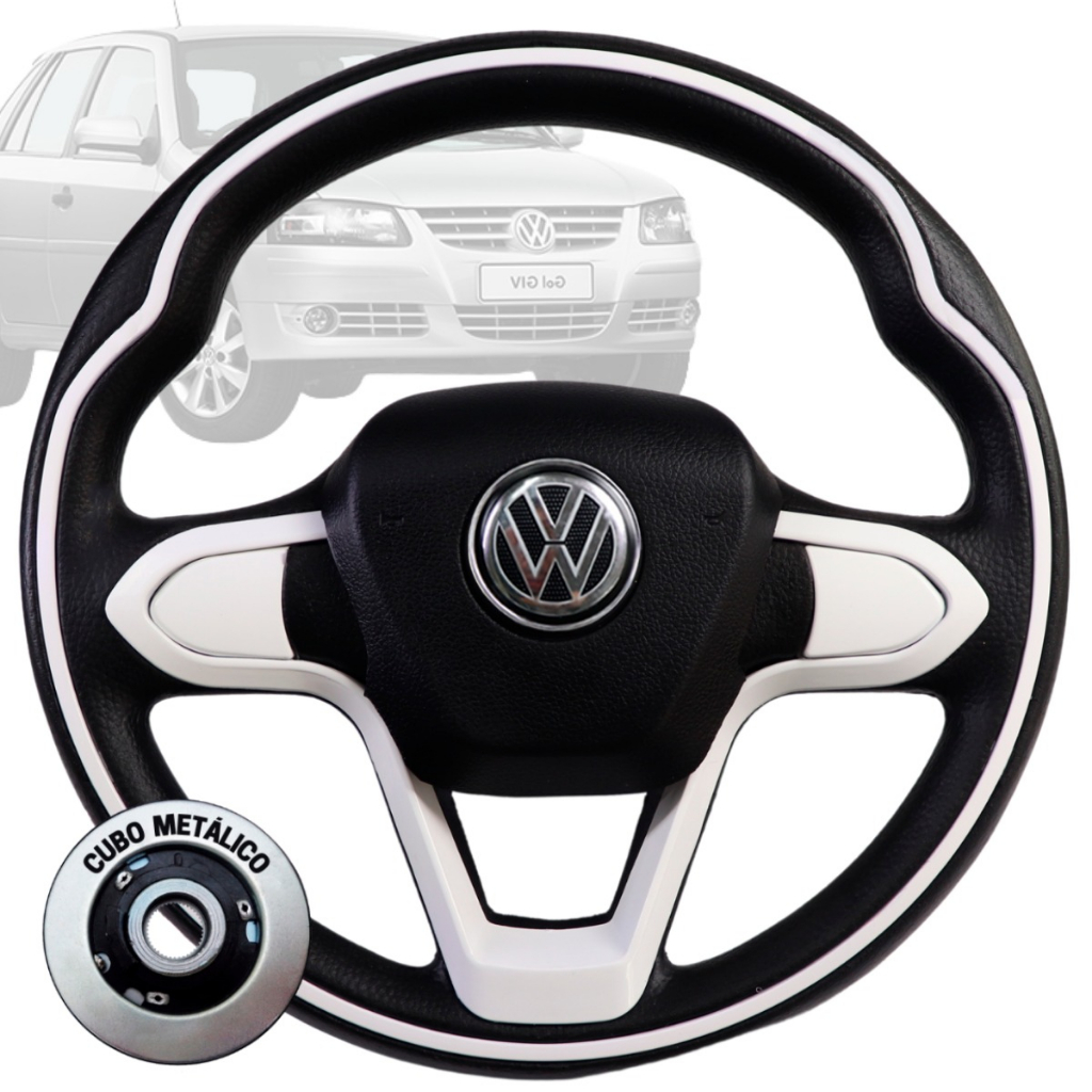 Volante Esportivo Bmw Branco Parati Saveiro Santana Golf Polo Classic Cordoba Gol G2 G3 G4
