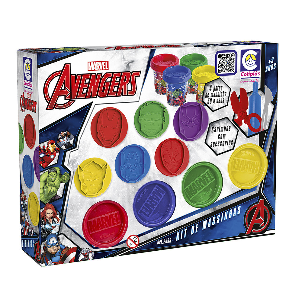 Brinquedo Massinha Carimbo Marvel Avengers