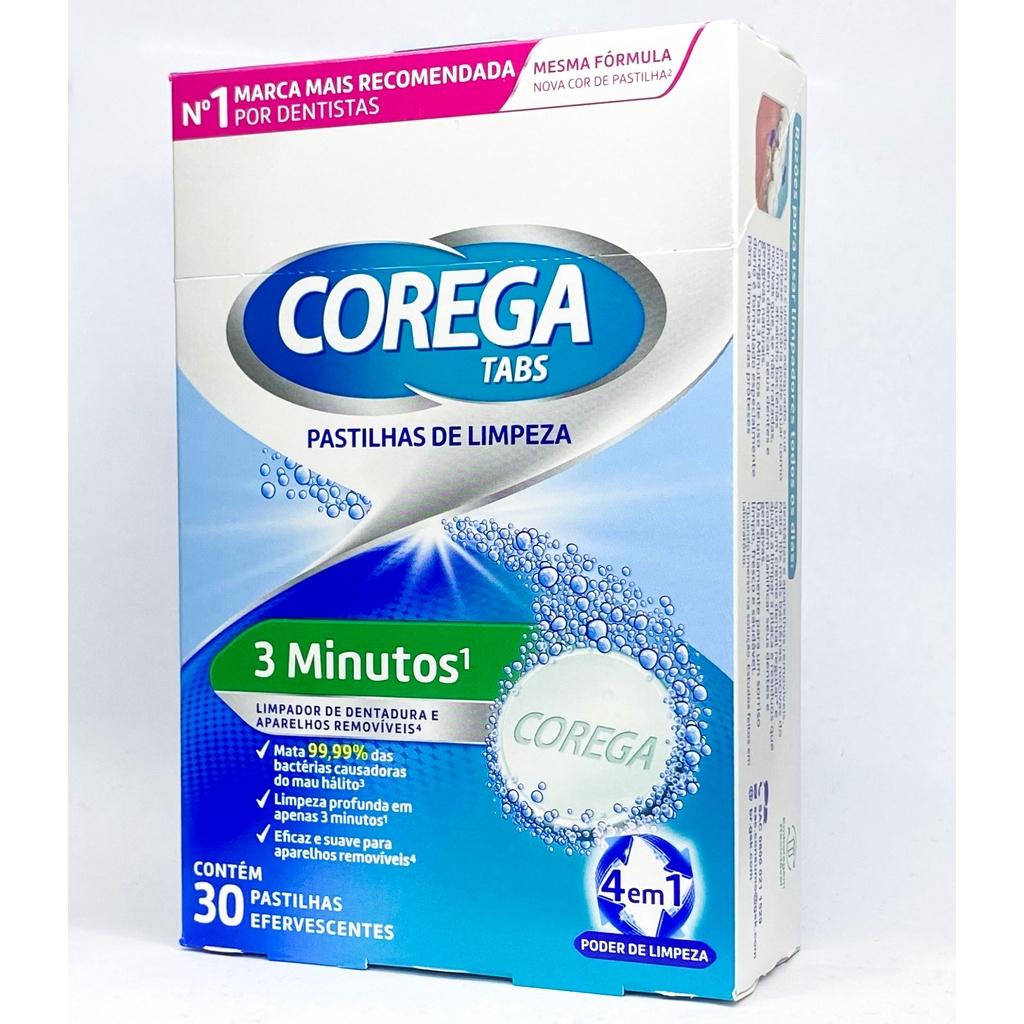 Corega Tabs 3 Minutos Limpador de Dentaturas e Aparelhos