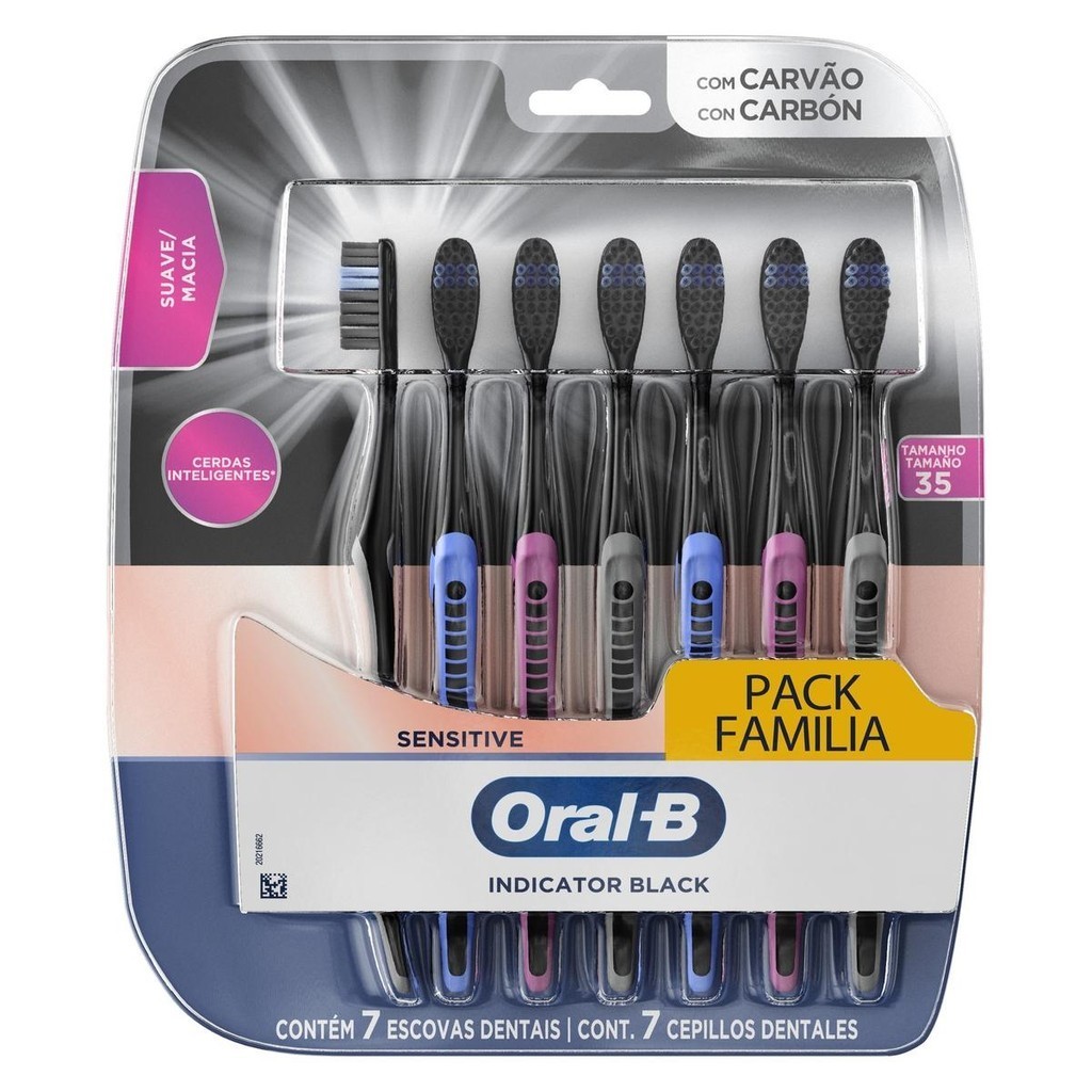 Escova de Dentes Oral-B Inicador Black Charcoal 7un