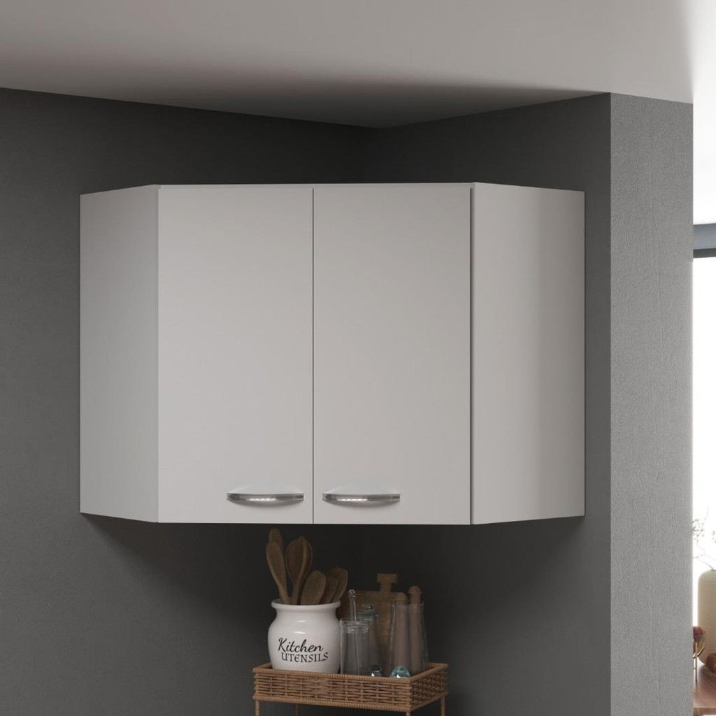 Armário Aéreo Modulado De Canto Fidelitá Viena 75cm 2 Portas Branco
