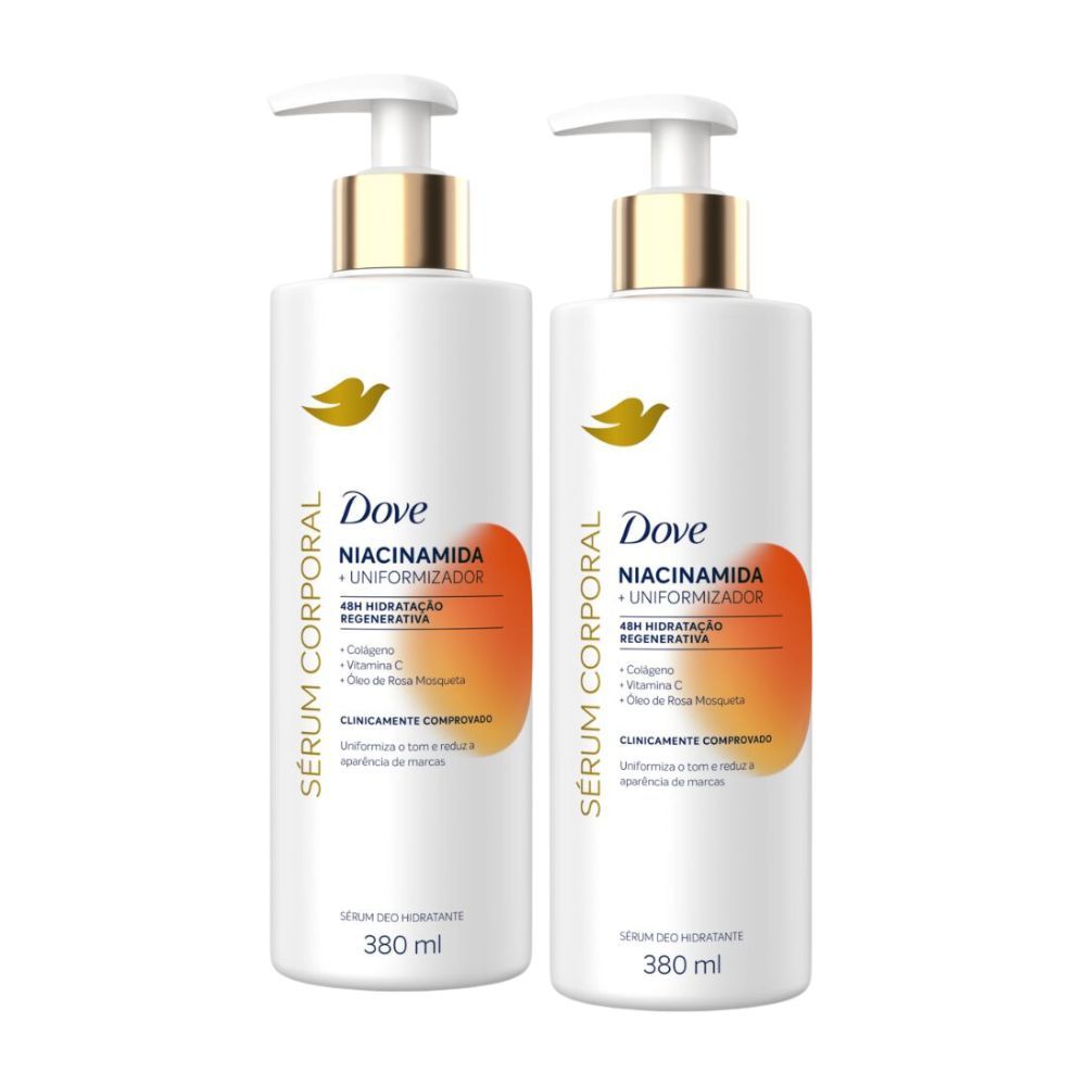 Kit 2 Dove Sérum Hidratante Corporal Niacinamida Uniformizador 380ml