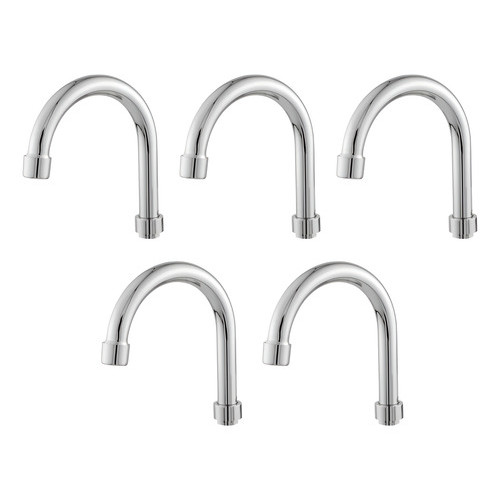 Kit De 05 Cano Pra Torneira Baixa 5/8 Pia Aço Cromada Aerado Prateado Cromado