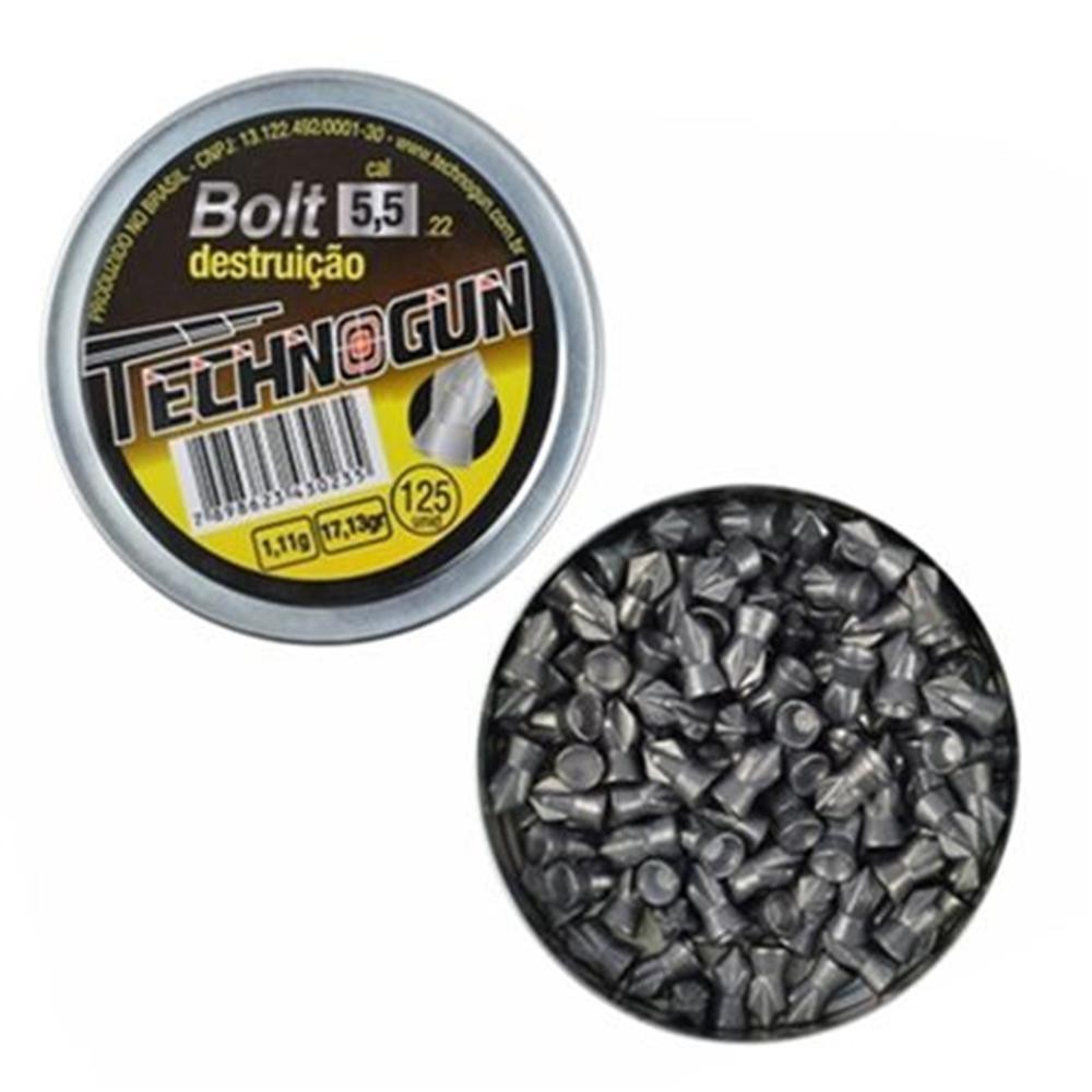 Chumbinho Bolt Destruição 5.5mm 125 Unidades – Technogun