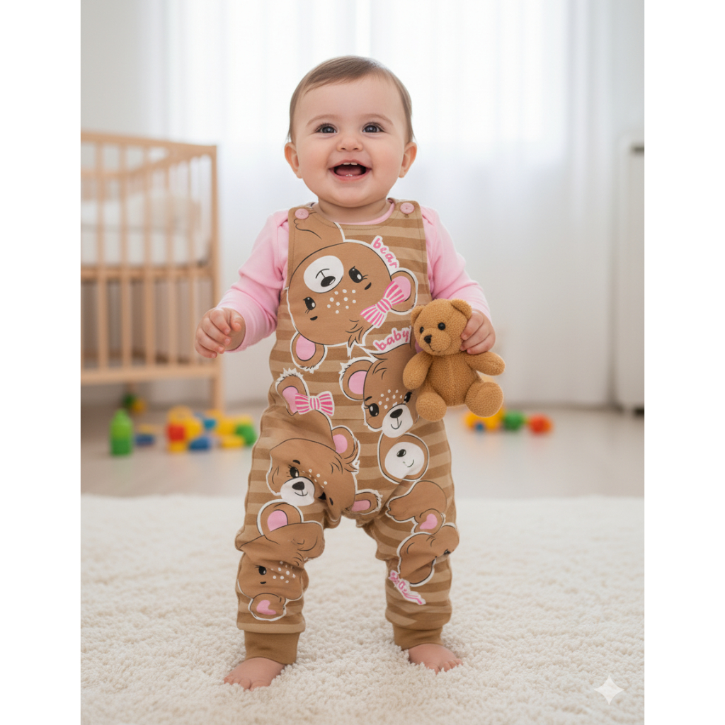 Conjunto Jardineira e Body Inverno Menina