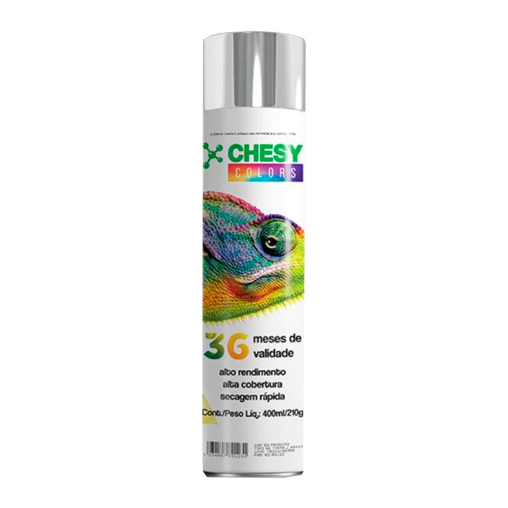 Kit 6 Latas de Tinta Spray Metalico Cromado 400ml Chesy