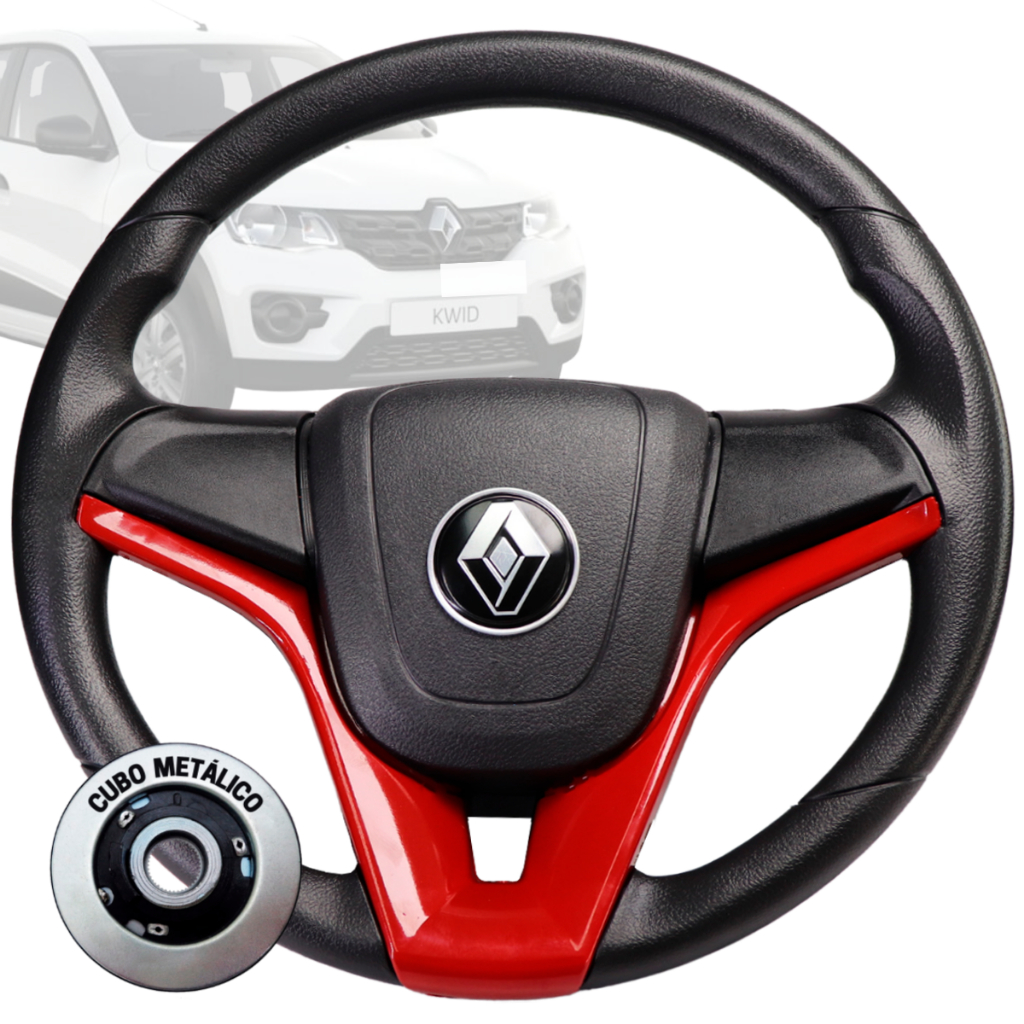 Volante Esportivo cruze vermelho para renault Clio/Logan/Sandero/Megane/Kangoo/