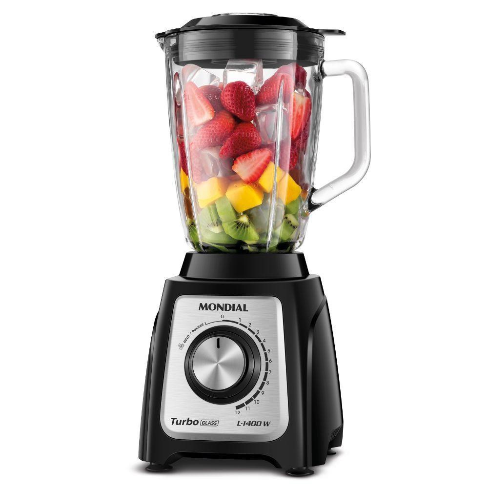 Liquidificador Mondial Turbo Glass L-1400-GI Jarra de Vidro