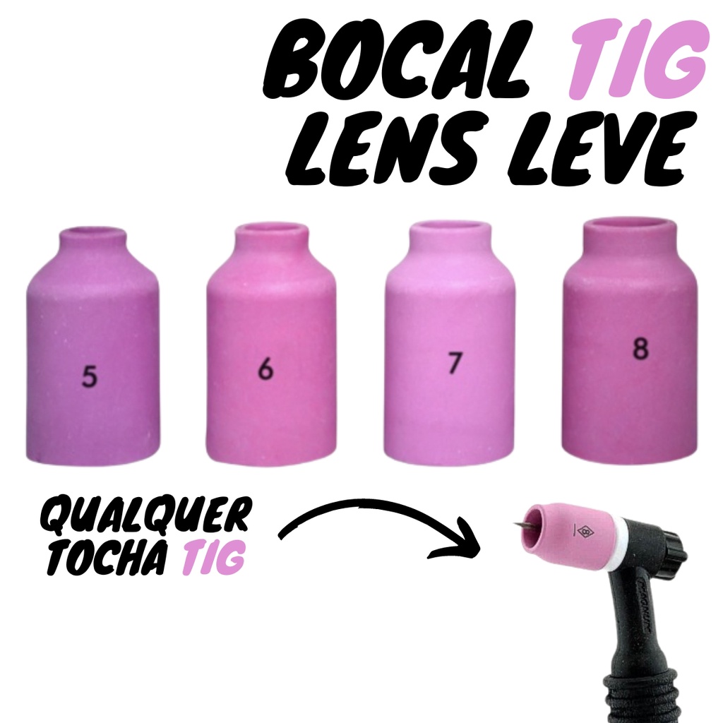 Bocal Tig Gás Lens Leve Nº 5/6/7/8 - Soldaforte