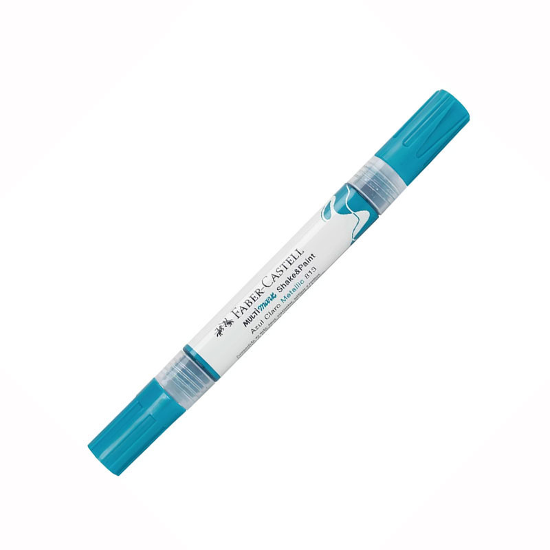 Pincel marcador permanente Multimark Azul Claro Metálico MM/SPAZM813 Faber-Castell