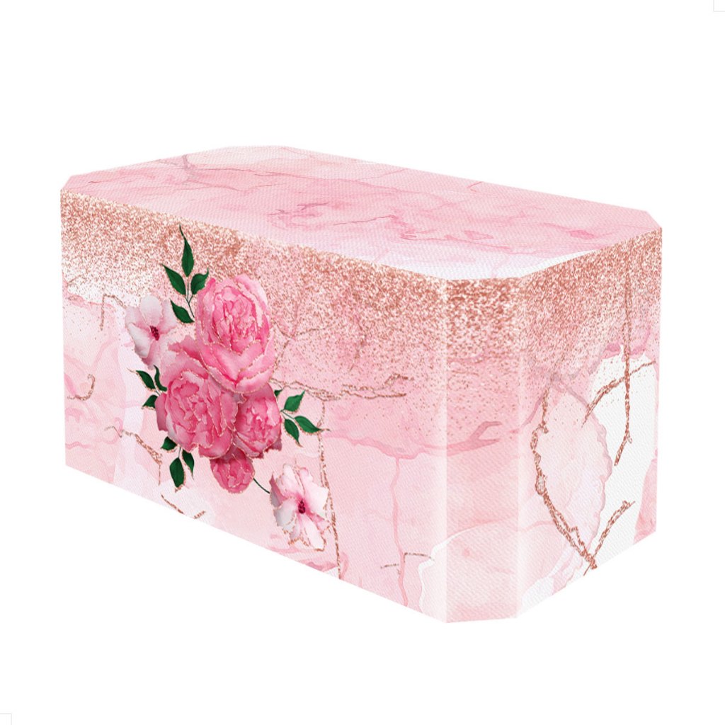 Capa de Mesa Festa Rosa Floral Sublimado Em Tecido Forro Veste Fácil - MSA-98