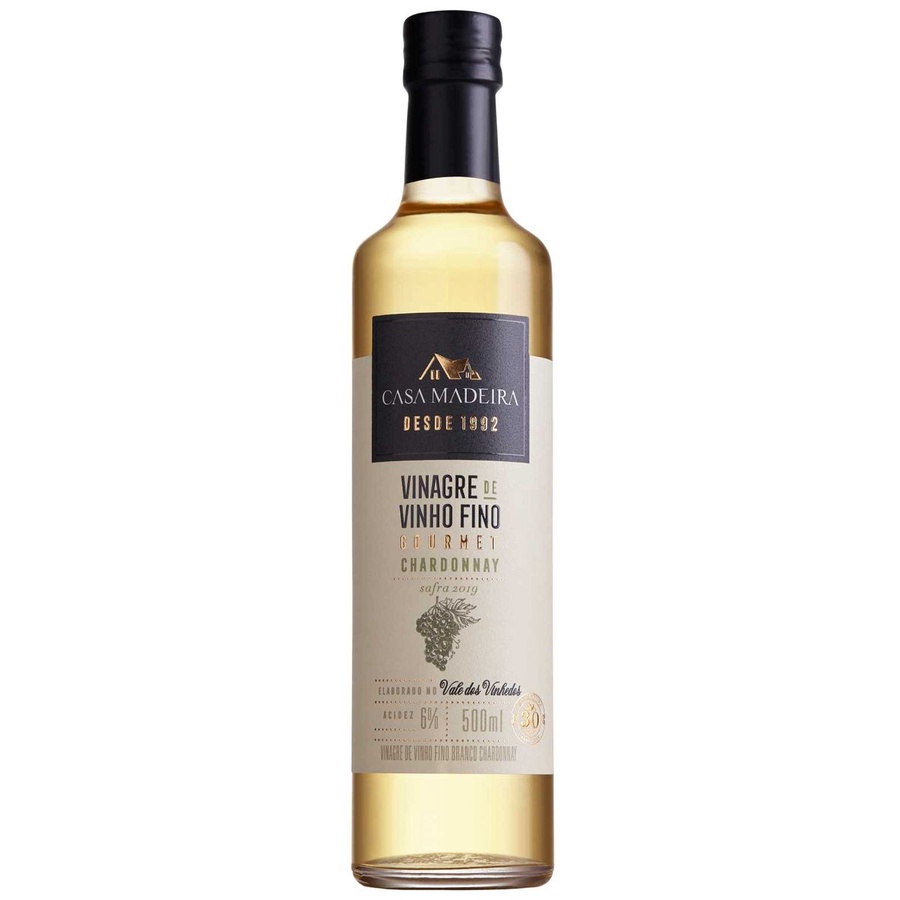 VINAGRE DE VINHO BRANCO CHARDONNAY CASA MADEIRA 500ML