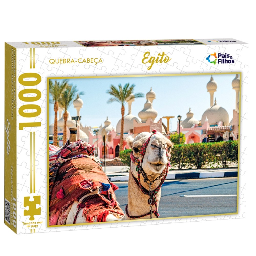 QUEBRA CABEÇA EGITO 1000 PEÇAS PAIS E FILHOS PUZZLE PAISAGEM TURÍSTICO CAMELO ÁSIA IGREJA MESQUITA &